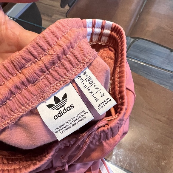 Adidas Women's Coral Joggers with White Stripes - Picture 4 of 4